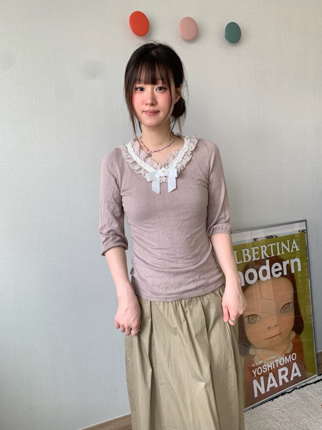 ruffle ribbon top 상품이미지2