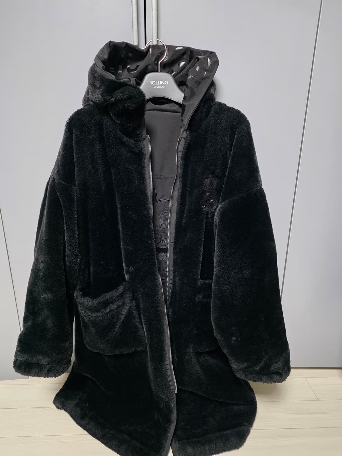 LIFEWORK 퍼 후드 롱코트 상품이미지1