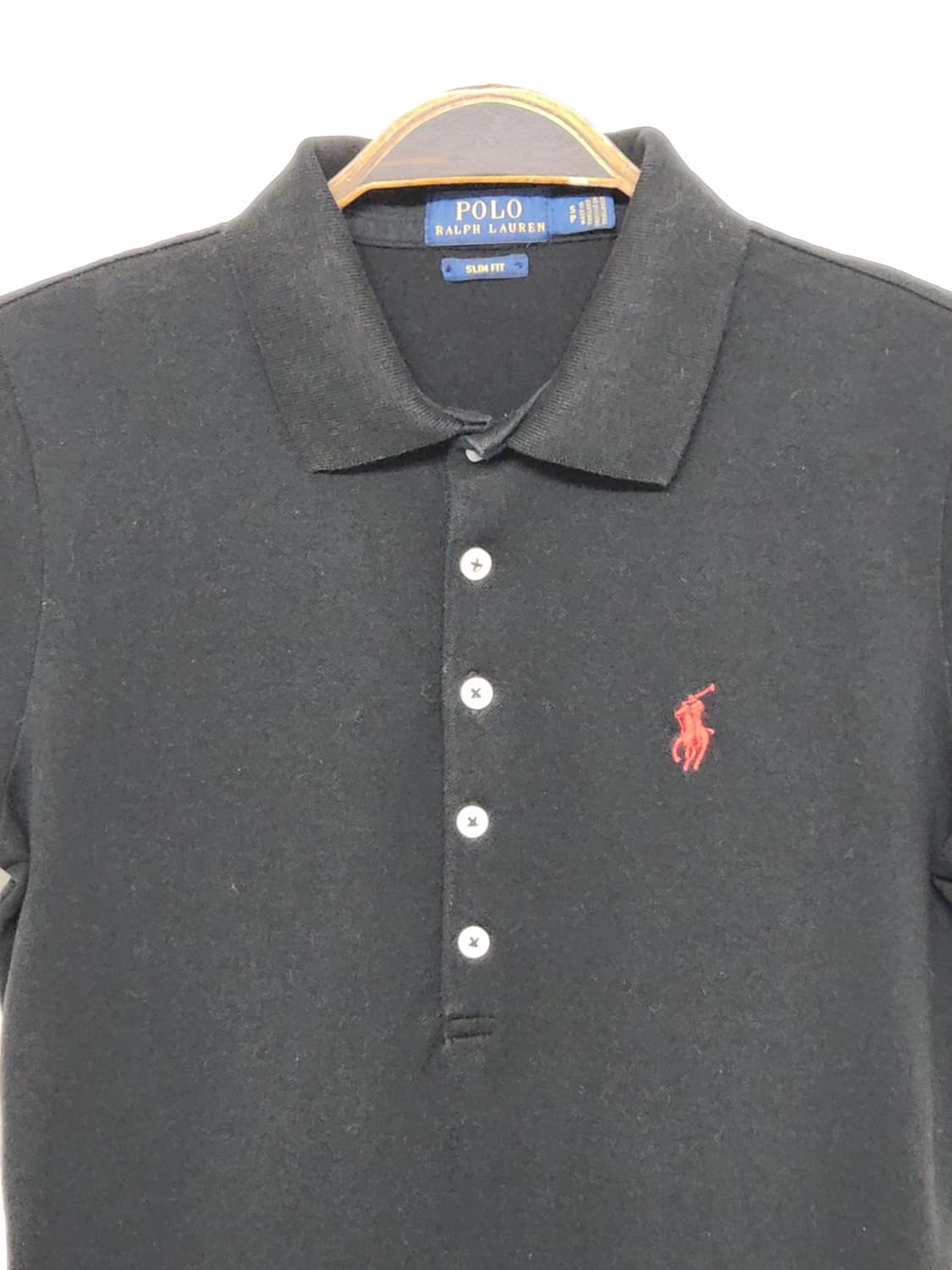 (S) 랄프로렌 폴로 반팔 카라티 블랙 스판 로고티셔츠 상품이미지2