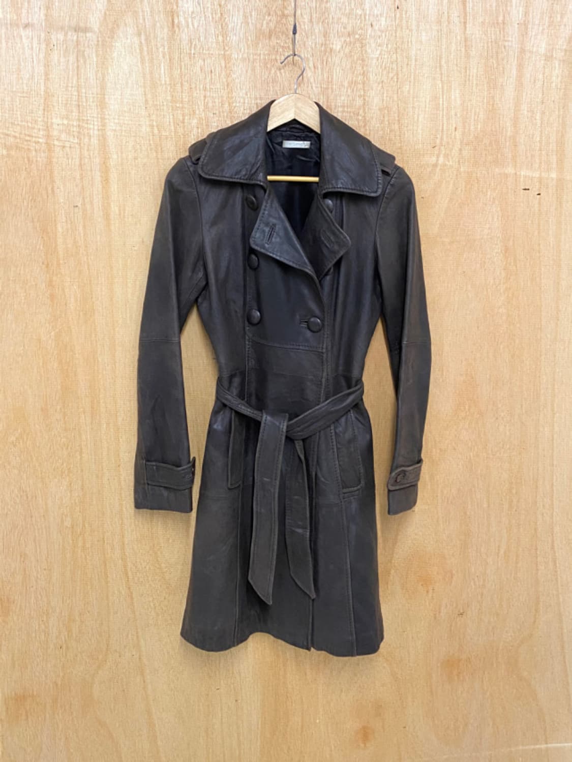 VTG leather trench coat 상품이미지2