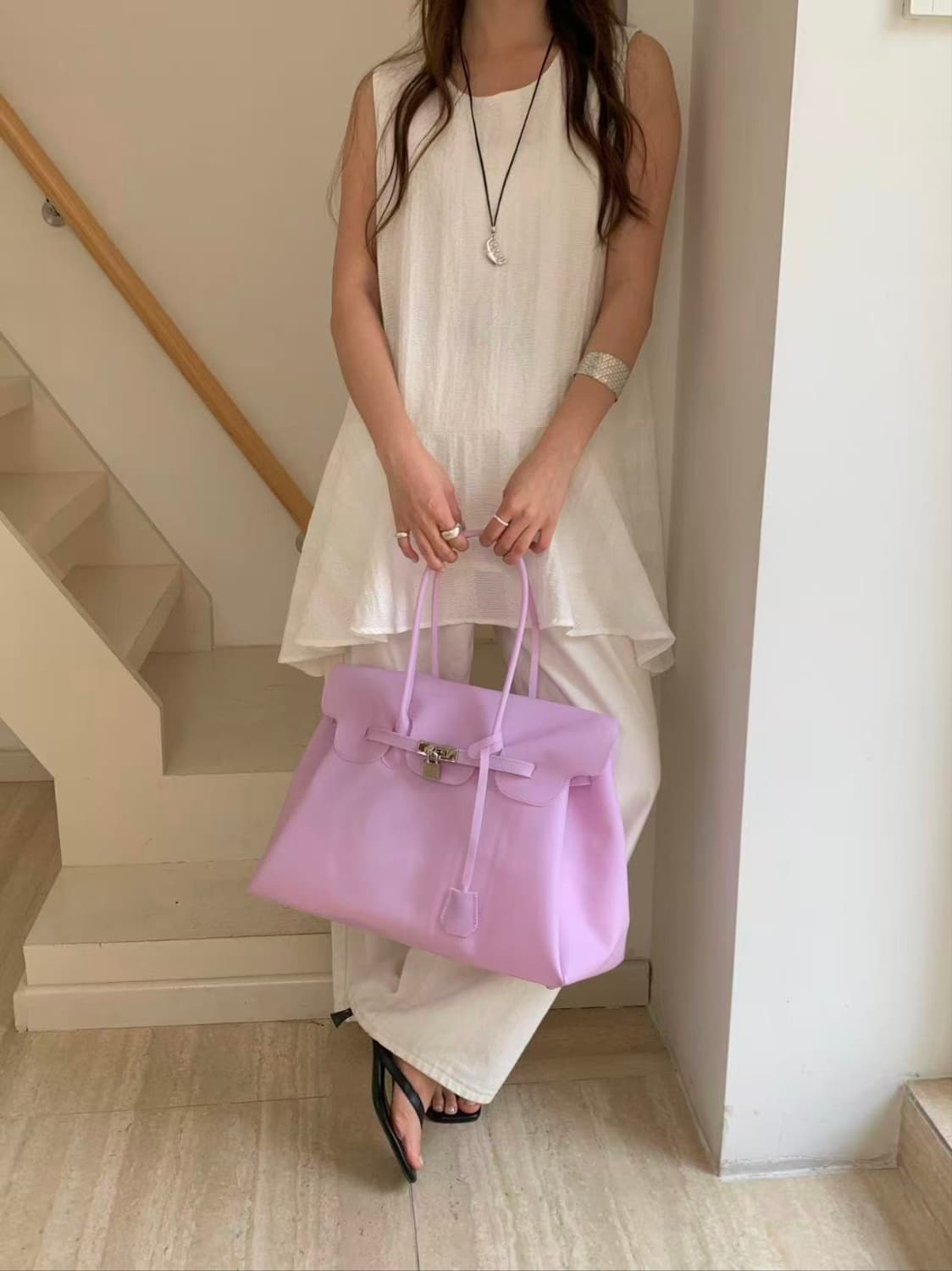 연보라 라지 사이즈 젤리 벌킨백 얇은 버전 젤리백 상품이미지5