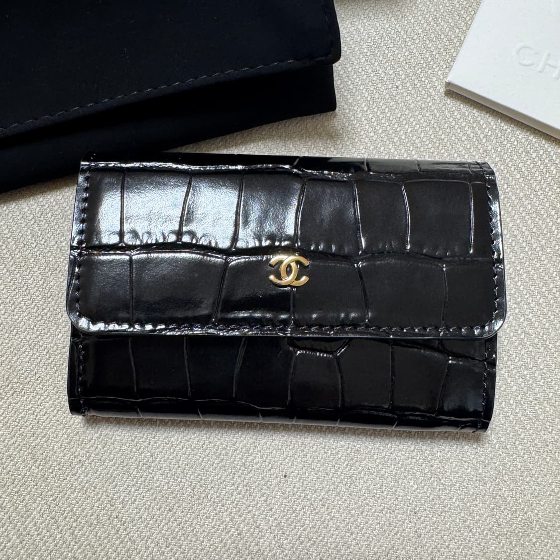 샤넬 크로커다일 악어 똑딱이 카드지갑 새제품 상품이미지2