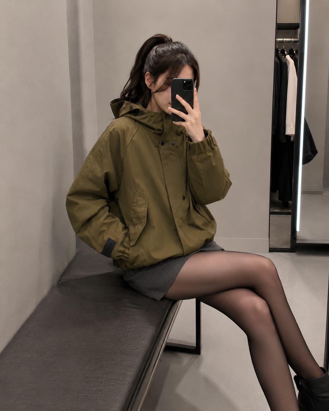 빈폴 스포츠 오버핏 후드 블루종 집업 자켓 95 상품이미지1