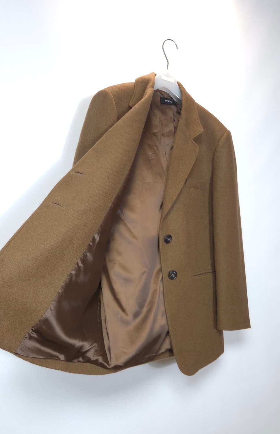 한섬 시스템 2022 이태리 울 브랜드 카멜 싱글 자켓 M 사이즈 상품이미지7