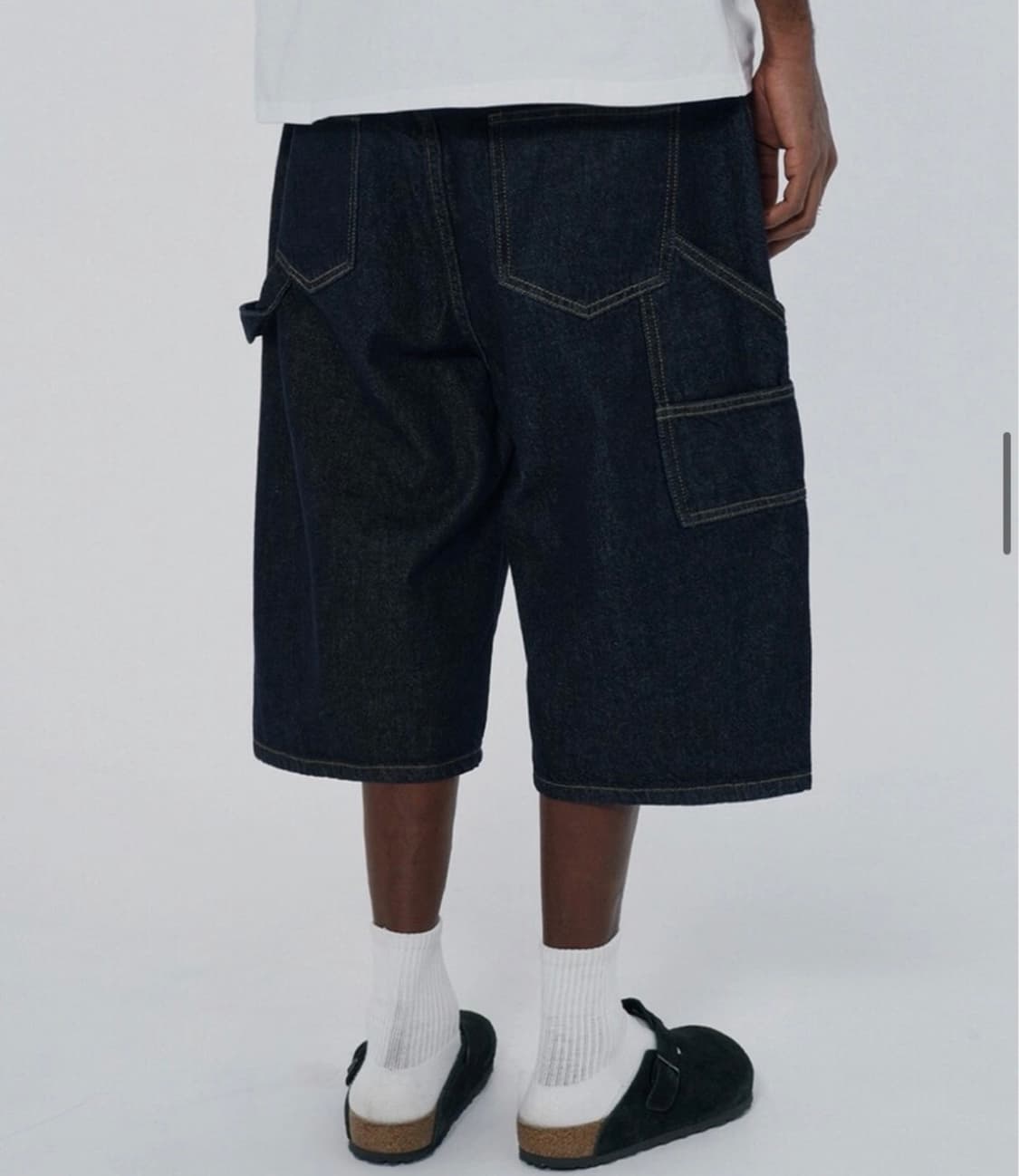 스웨이드 카펜터 데님 쇼츠 인디고 S 상품이미지4