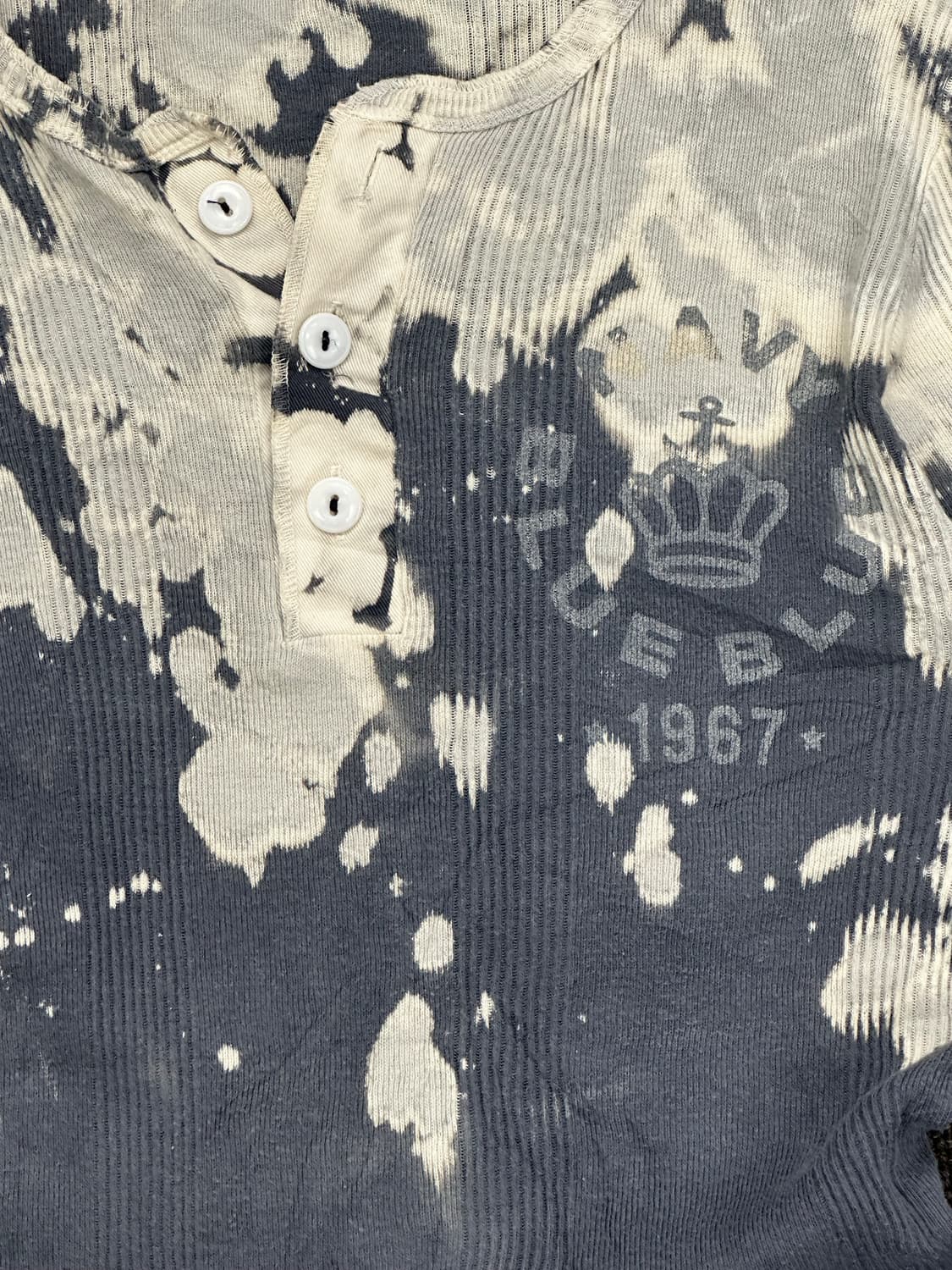 3)Blue Blue vintage 타이다이 패턴 헨리넥 반팔 티셔츠 상품이미지4