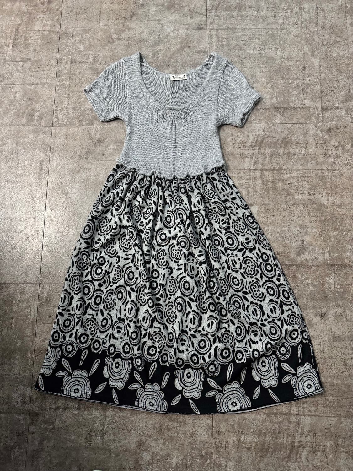 플로럴 니트 글리터 레이어드 원피스 2pcs 상품이미지6