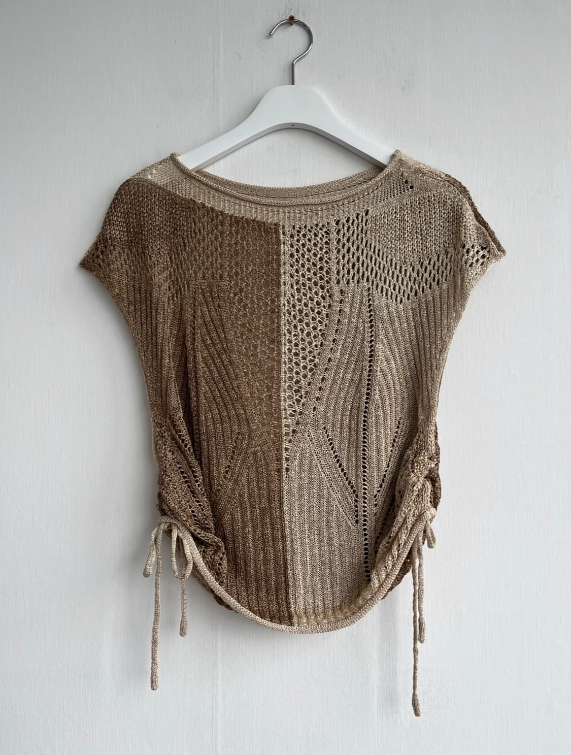 베이지 투톤 루즈핏 썸머 니트 상품이미지1