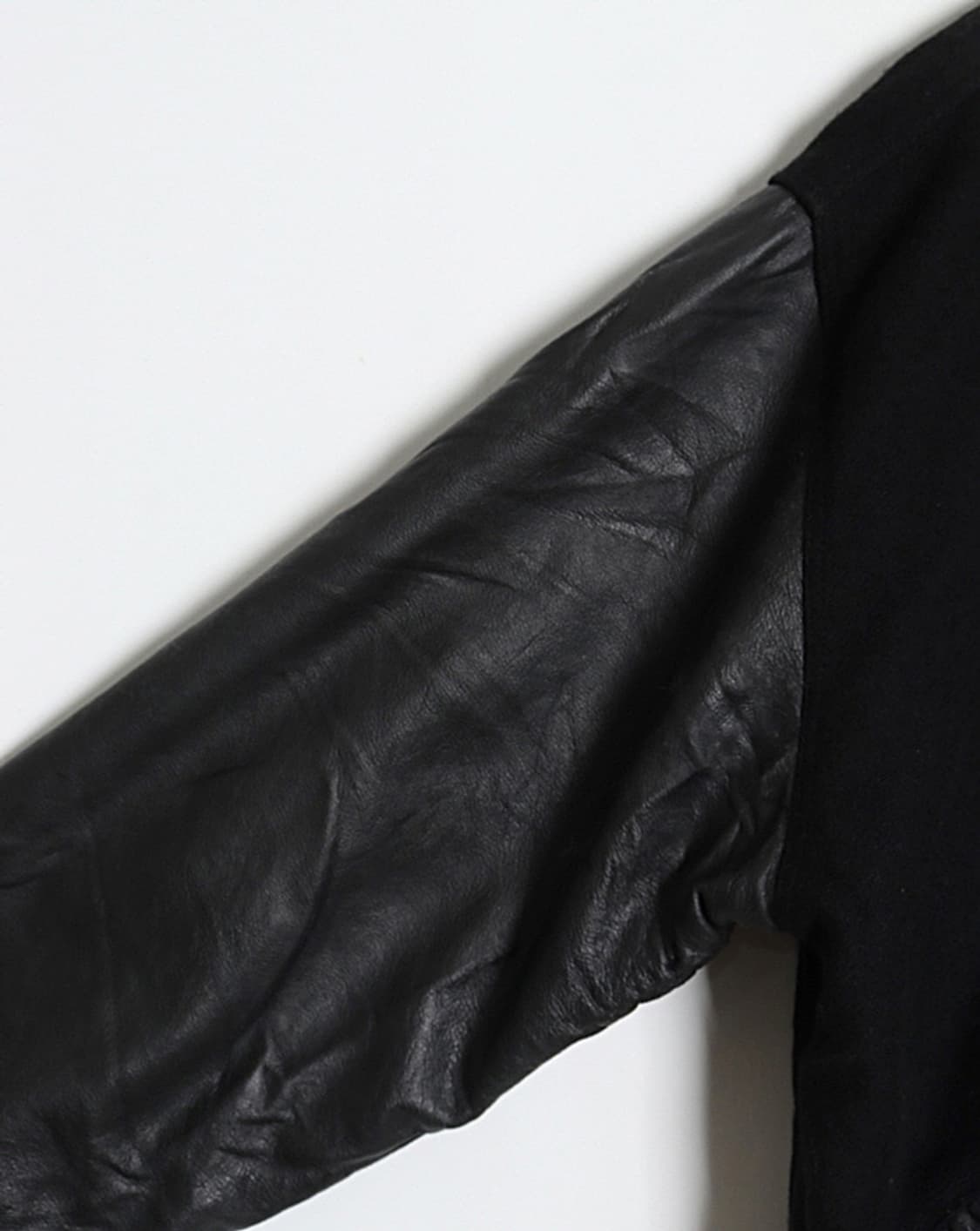 90's HEAVY DUTY Wool&Leather 바시티자켓 오버사이즈 상품이미지5