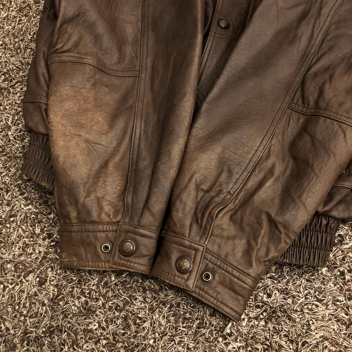언더우드 빈티지 양가죽 봄버 브라운 레더 가죽 자켓 상품이미지5