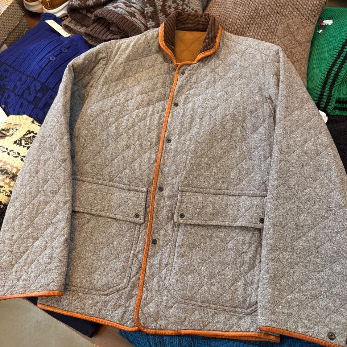 캐피탈 소가죽 트리밍 클래식 퀄팅 자켓 상품이미지2