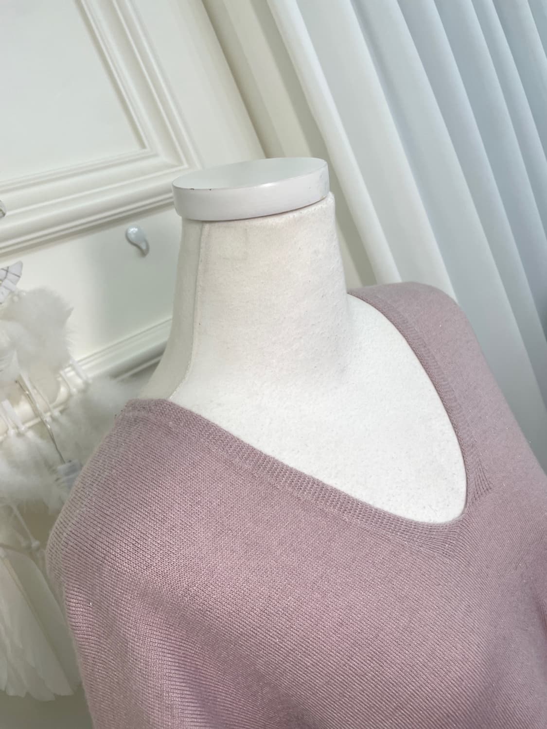 dark lavender v-neck glitter knit top 상품이미지6