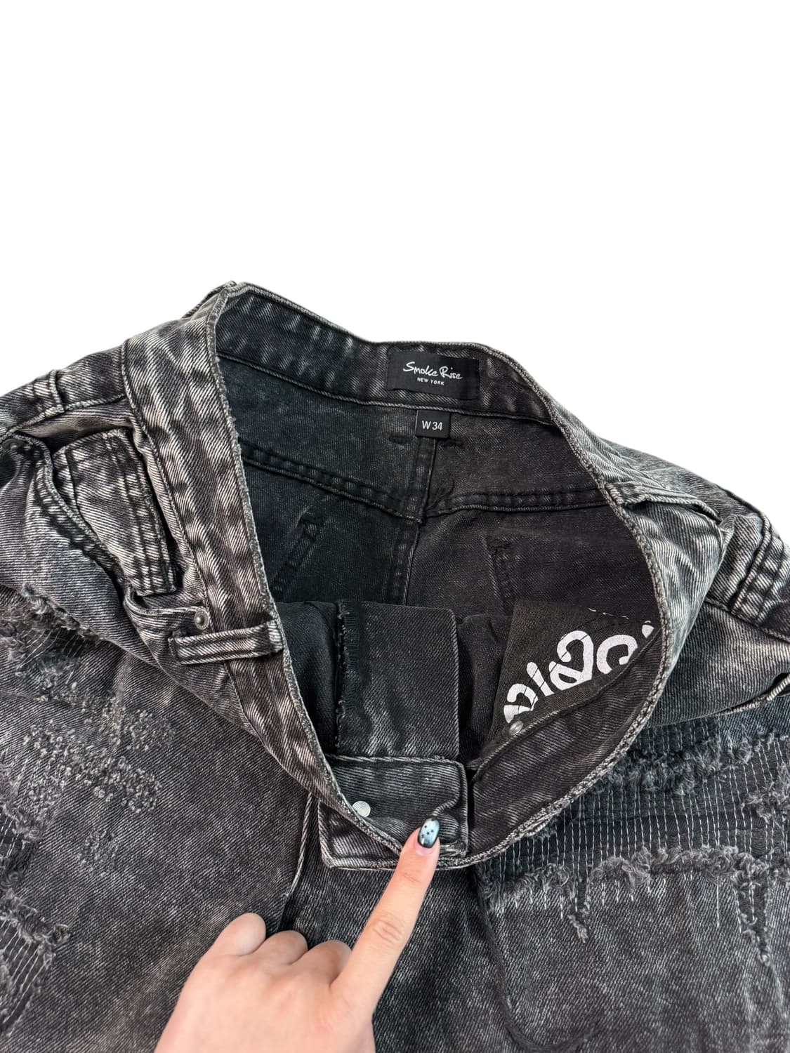 스모크 라이즈 데미지 데님팬츠 상품이미지6