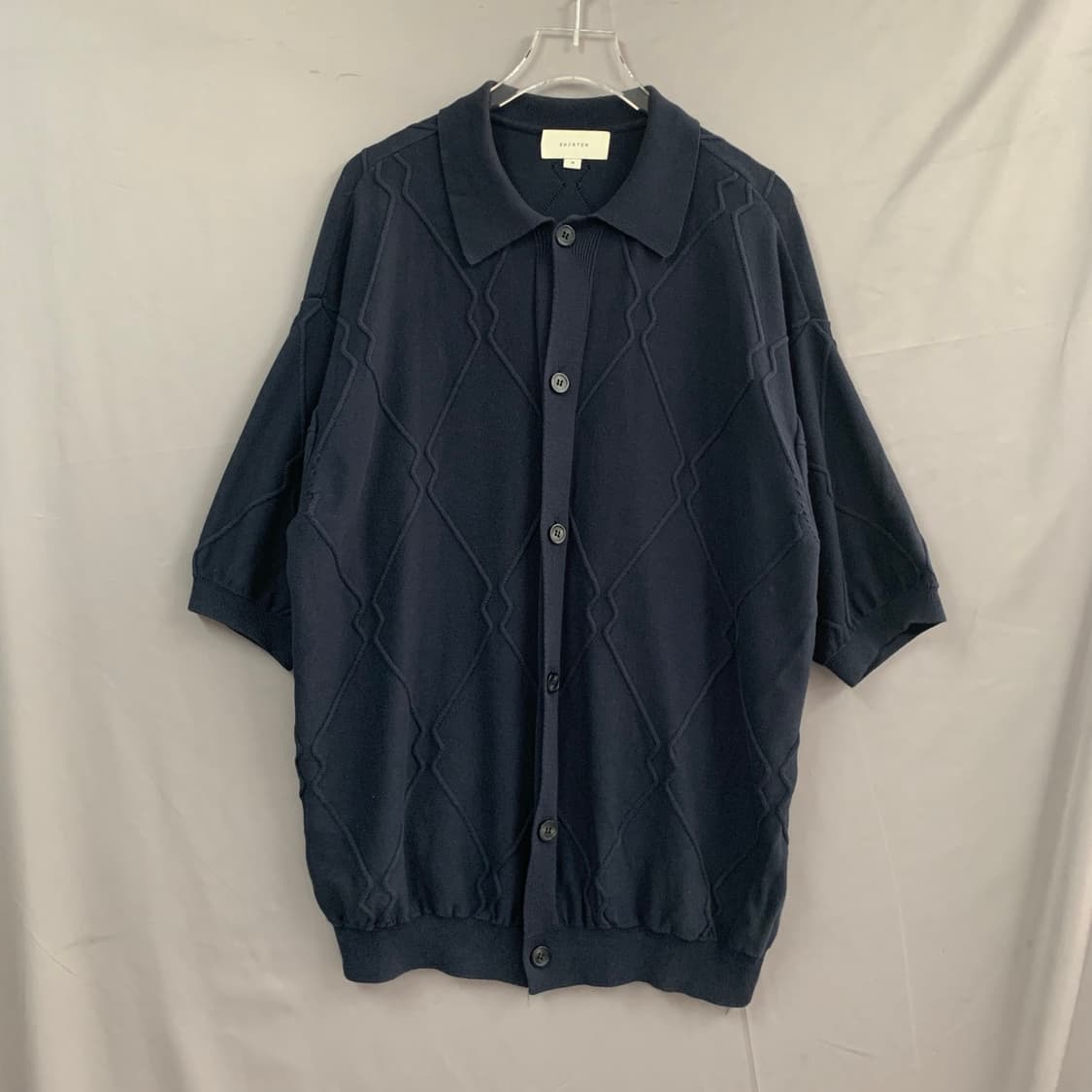 M SHIRTER 셔터 로고 패턴 하프 반팔 니트 가디건 상품이미지2