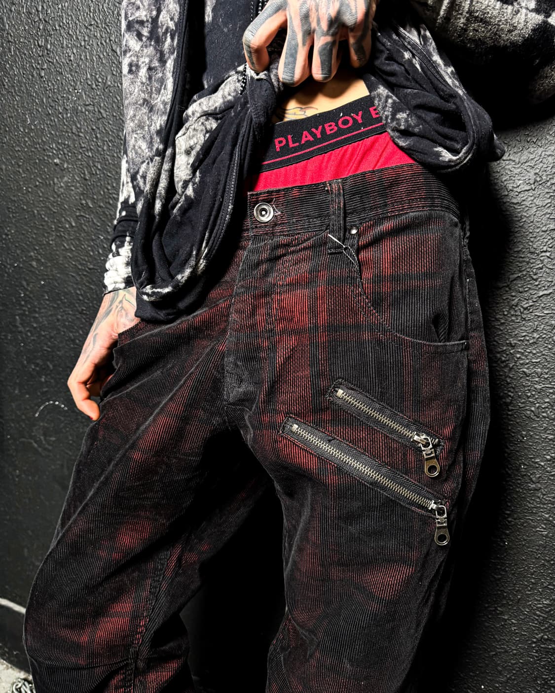 Red Tartan Zip Detail Pants 상품이미지2
