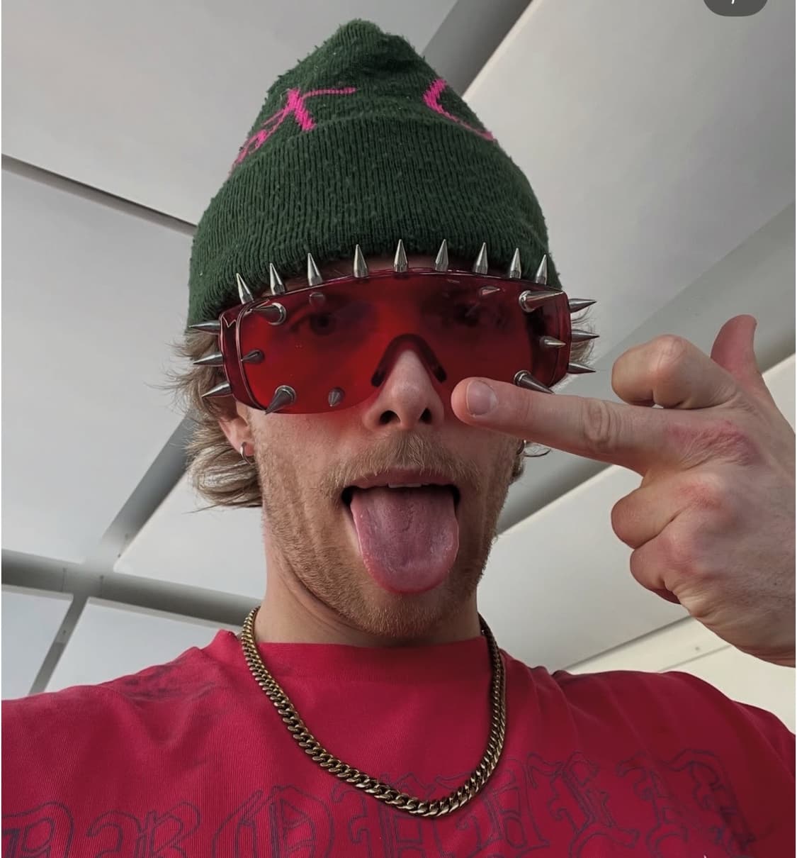 SAFETY ZONE 메탈 스파이크 피어싱 장식 y2k 고글 선글라스 상품이미지1