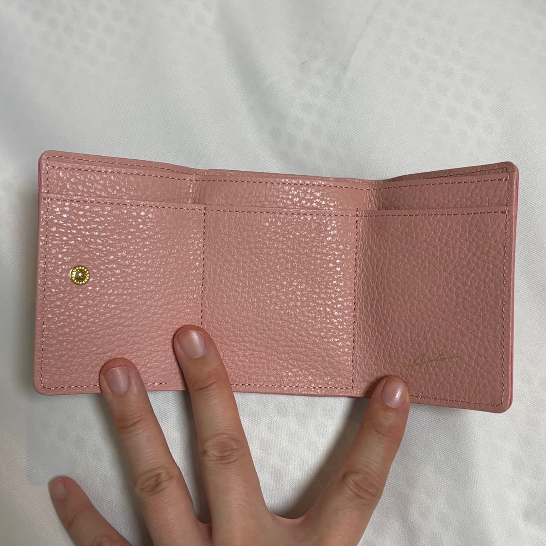 카모 핑크 골드 패턴 삼단 반지갑 상품이미지4