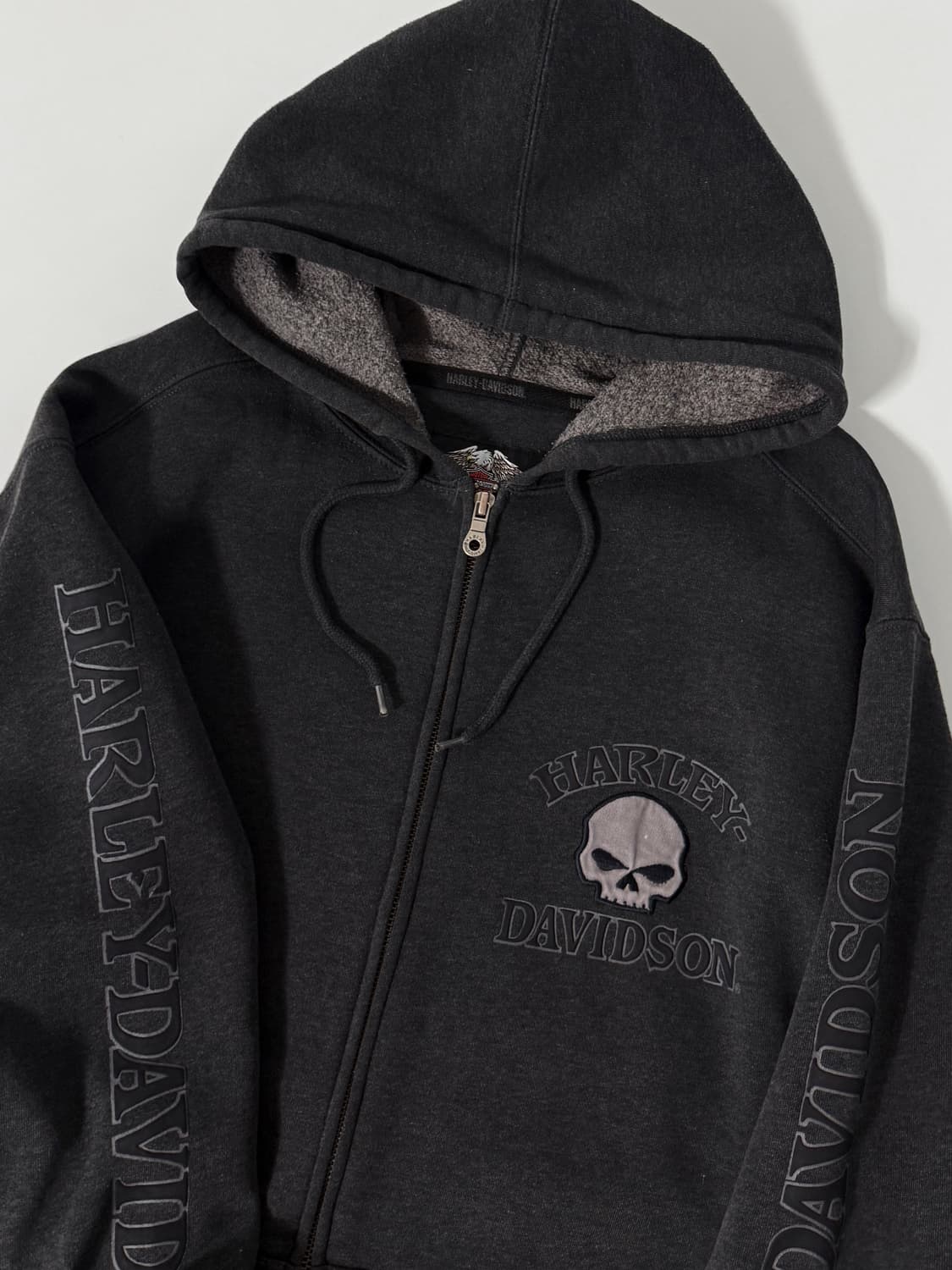 할리데이비슨 00‘s 오버핏 스컬헤드 스웻 후드집업 상품이미지3