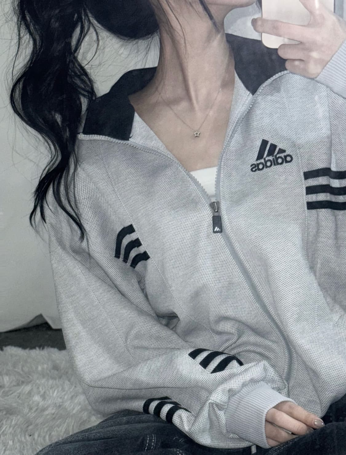 🐰아디다스 그레이 자수 아방 트랙탑🖤 상품이미지1