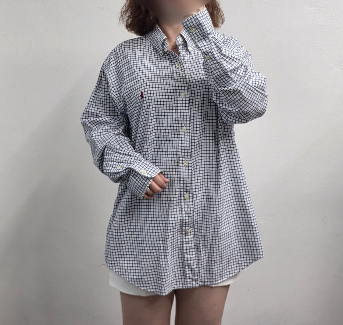 [프립]랄프로렌 체크 남방 블루 상품이미지2