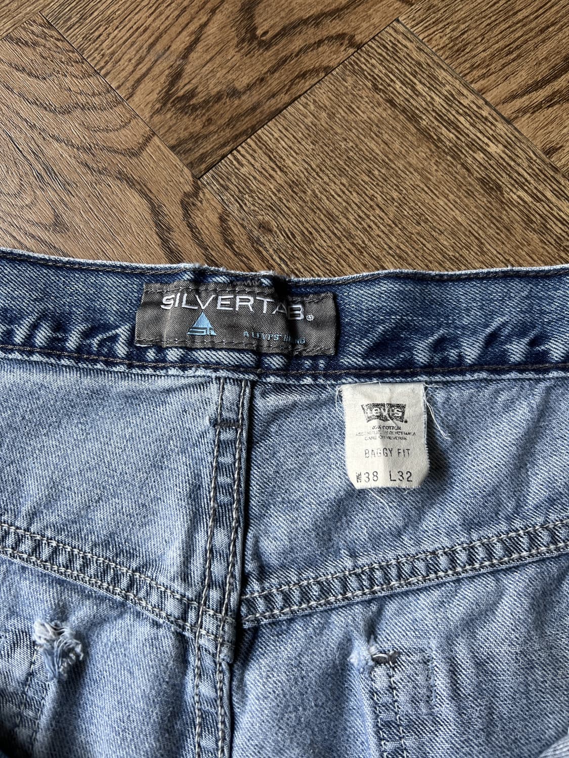 [38]00's 리바이스 USA 실버탭 와이드 배기 데님 팬츠 상품이미지5