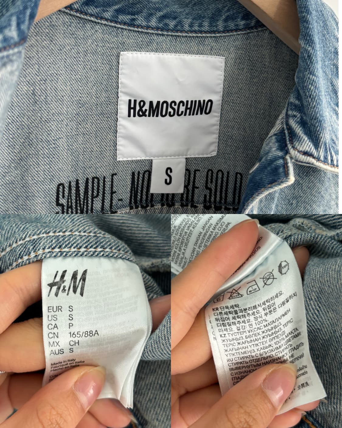 H&M x Moschino 모스키노 로고 크롭 데님 자켓 상품이미지9