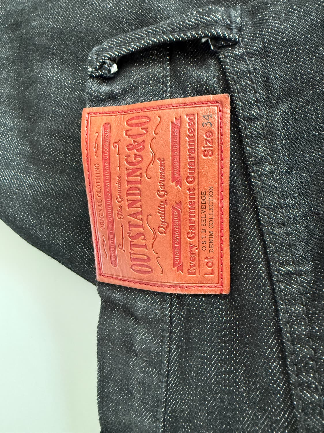 아웃스탠딩 40s 셀비지 블랙 데님 L 상품이미지2