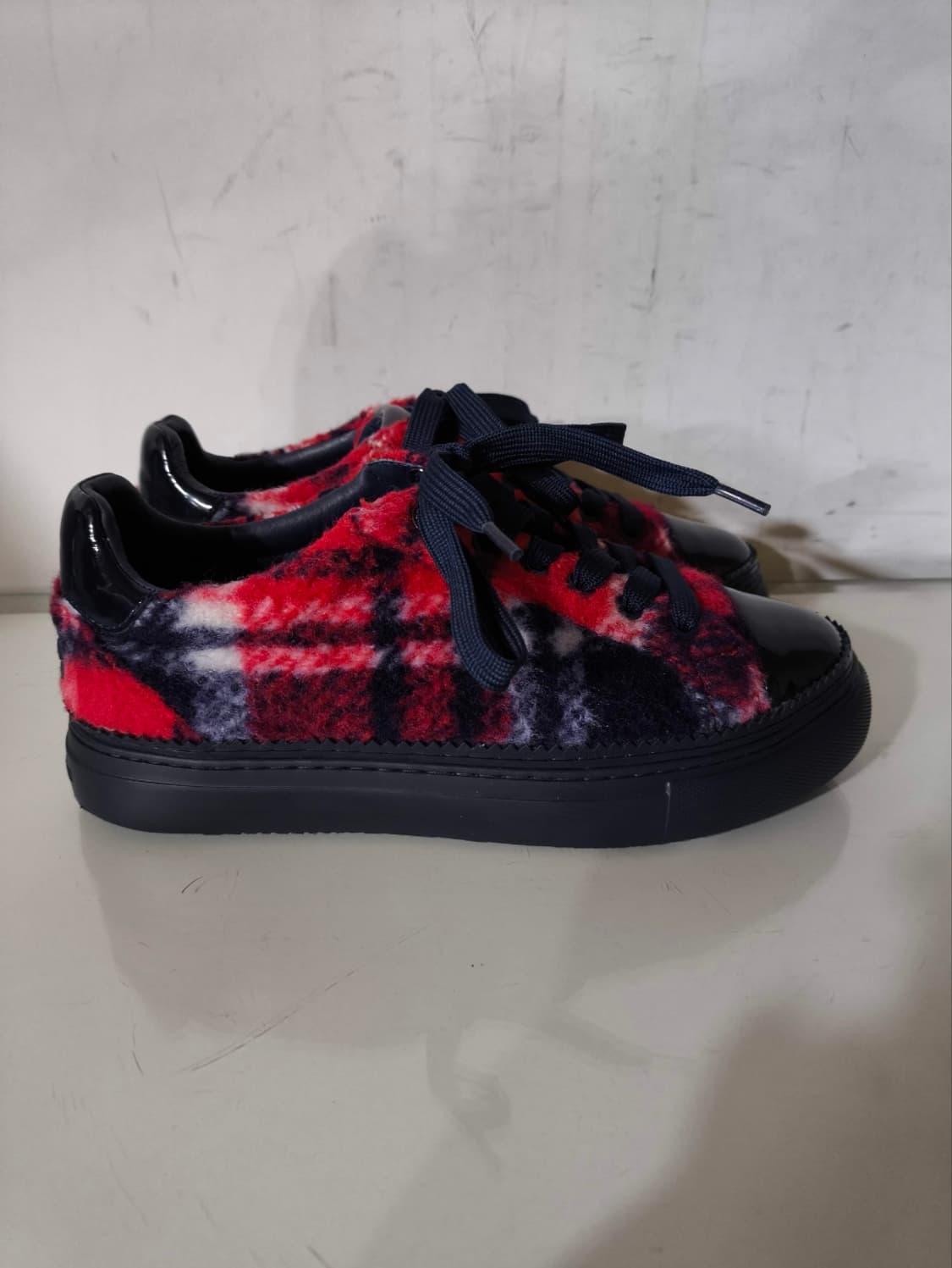 370 240mm 슈콤마보니 타탄체크 아이콘 스니커즈 상품이미지2