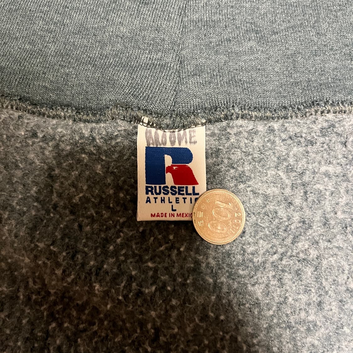 [L] 90s 빈티지 러셀 후드집업 슬레이트 그레이 상품이미지4