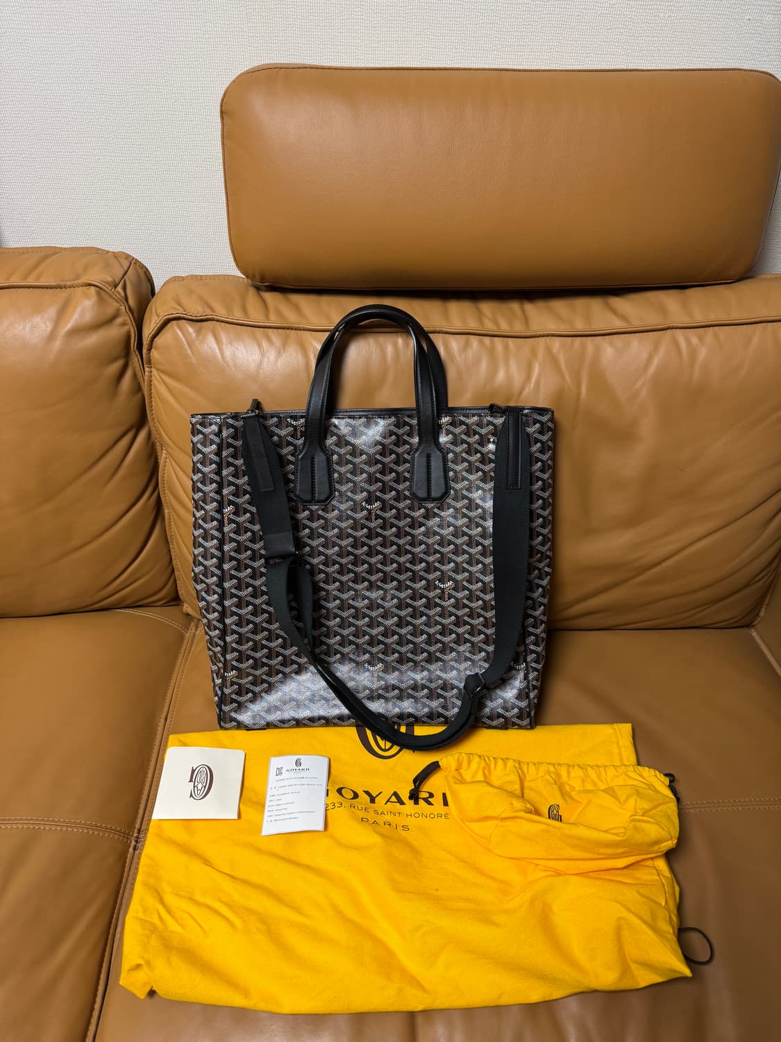 고야드 볼테르 토트백 정품 + 스트랩 정품 (더스트) 1회 착용 민트 상품이미지1