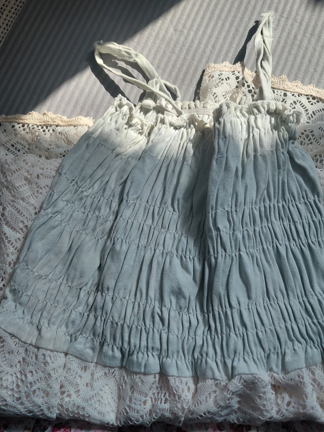 [빈티지] 레이스 플라워 패치워크 롱 원피스 상품이미지5