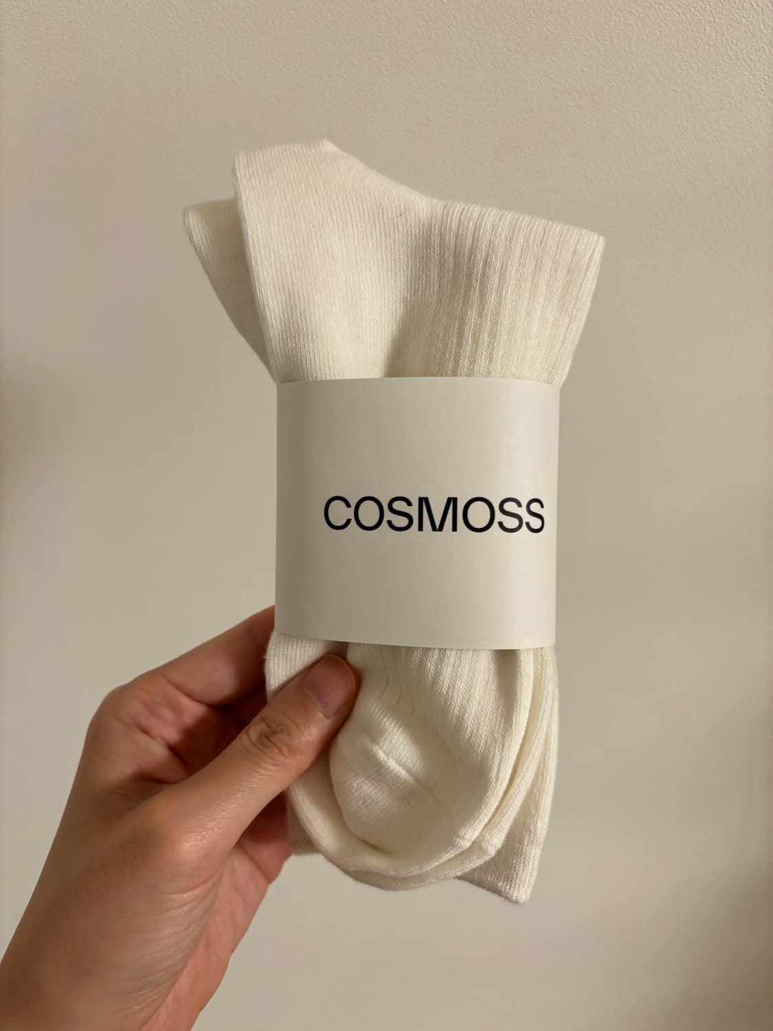 COSMOSS 코스모스 흰색 양말 SLIM COTTON SOCKS 상품이미지2