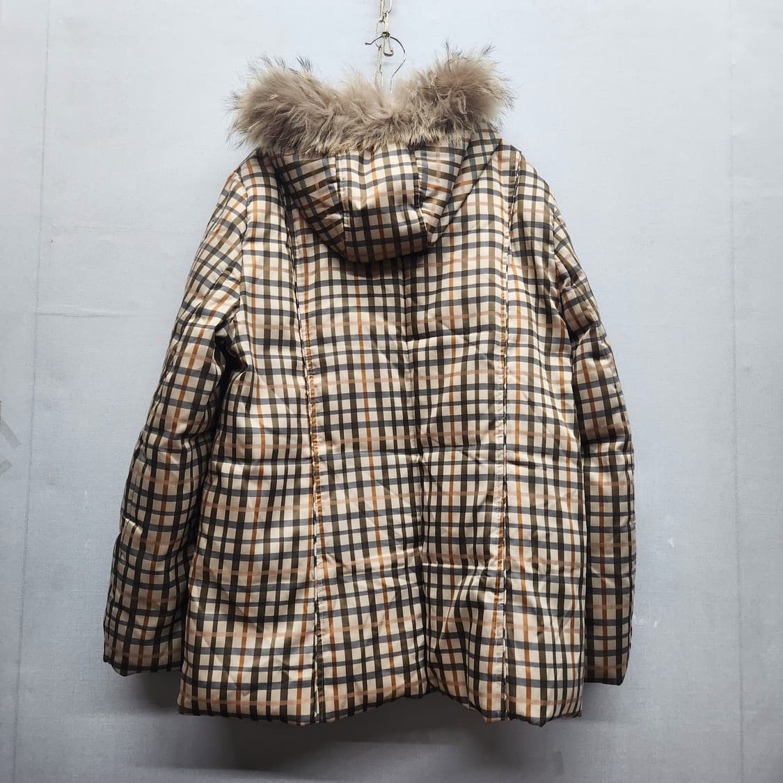 닥스 시그니쳐 체크 후드퍼 패딩 L 상품이미지4