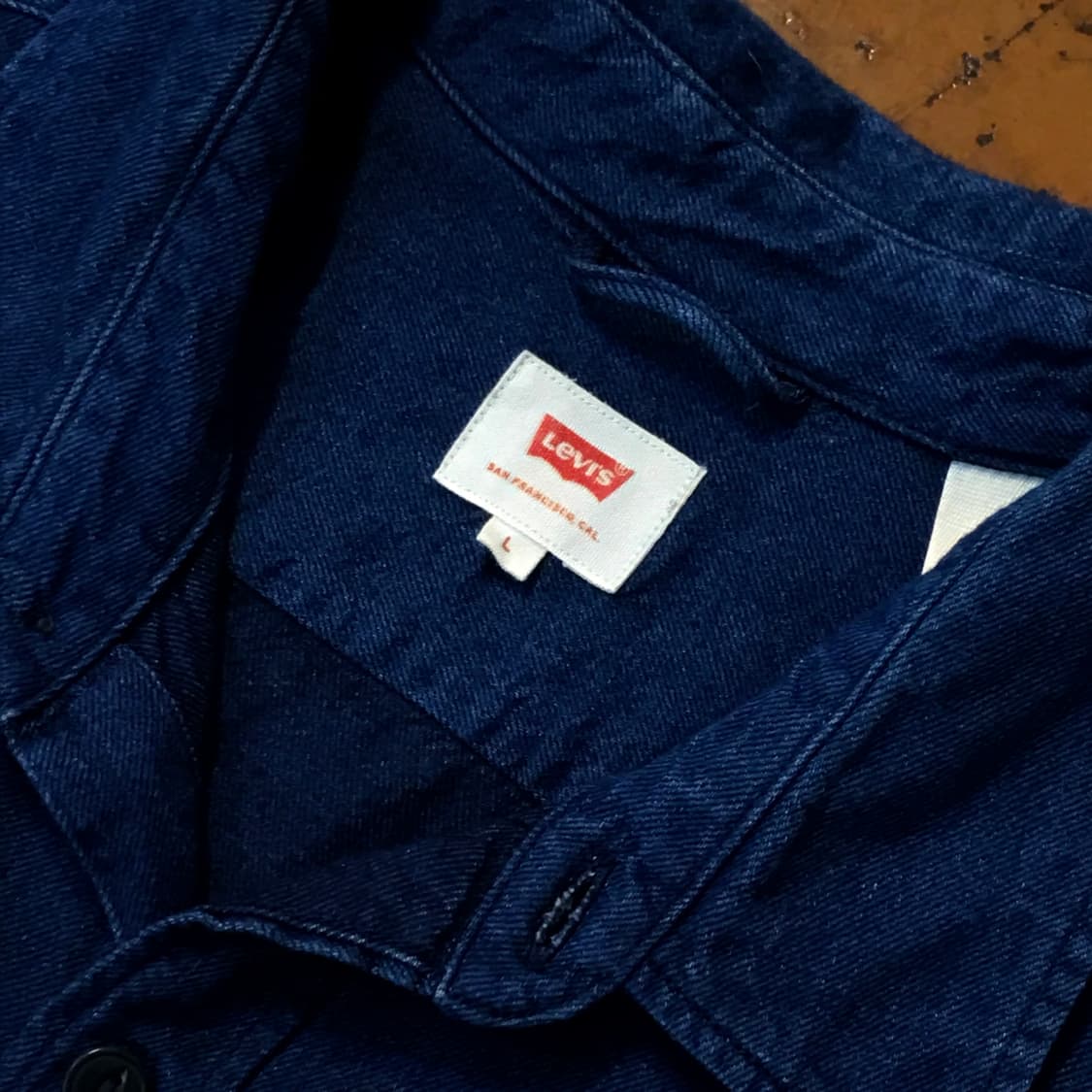 리바이스 투포켓 진청 생지 데님 셔츠 남성 110 115 빅사이즈 상품이미지4