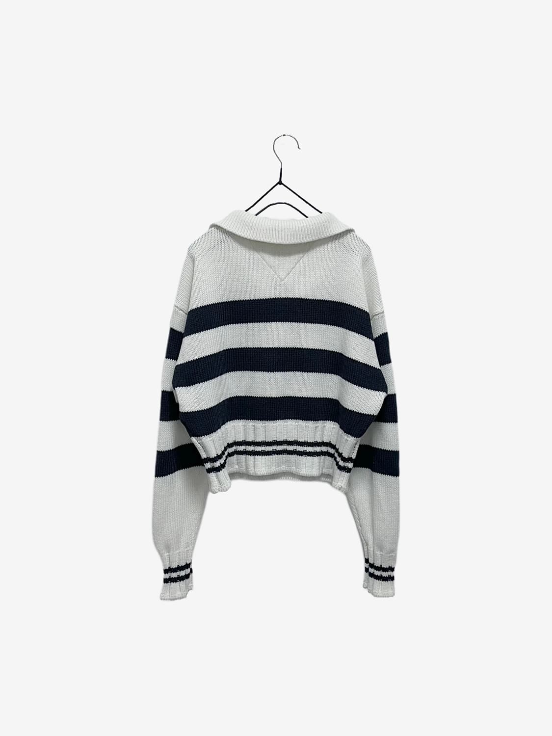 타미힐피거 타미진스 박시 크롭 스트라이프 카라 니트 스웨터 상품이미지8