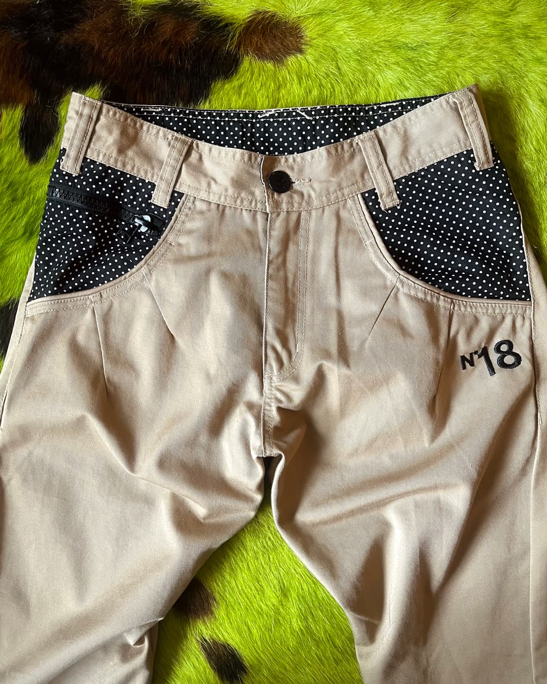 2000s RIMASTAR Dot Docking Twist Pants 상품이미지3