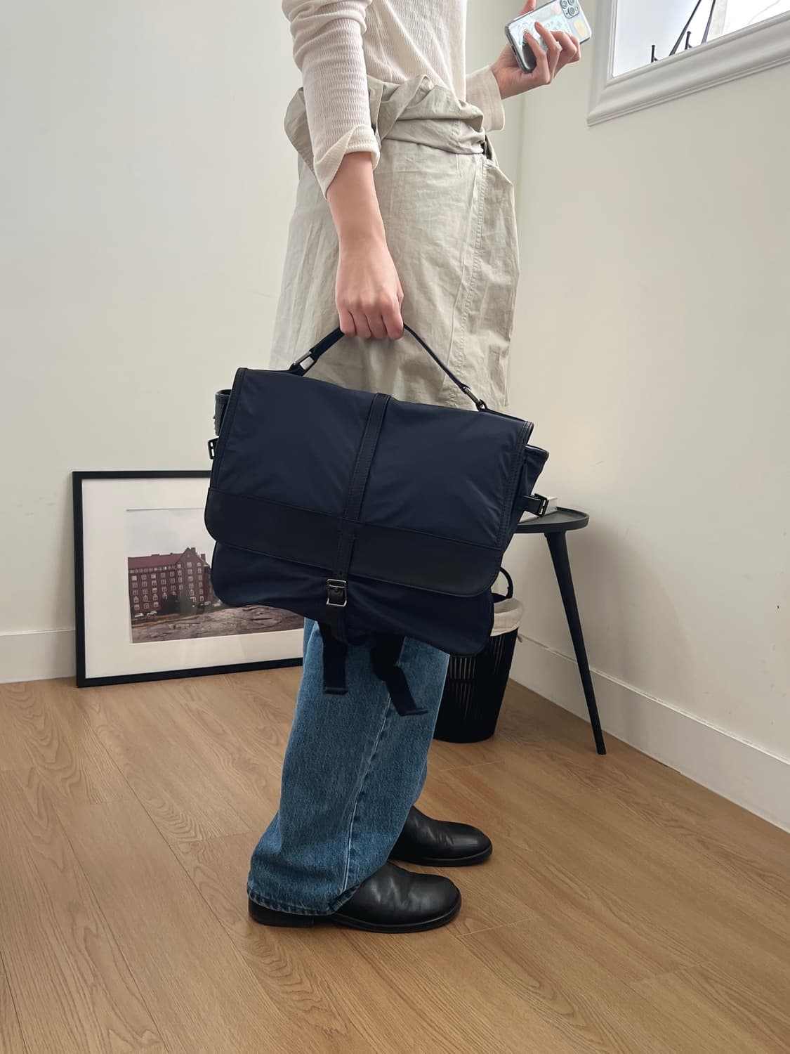 버버리 네이비 나일론 2way 백팩 토트백 상품이미지2