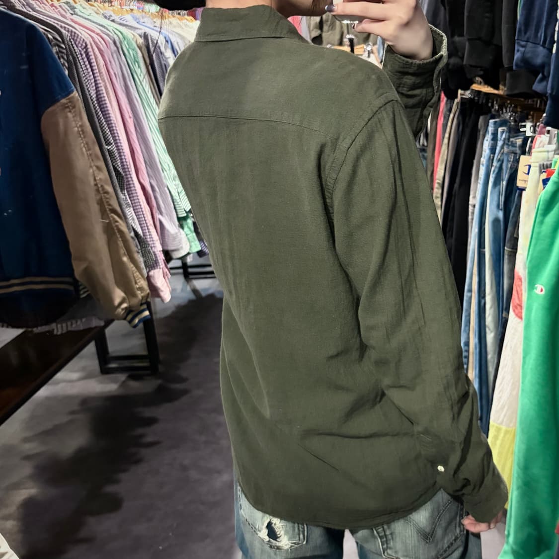 [IM] Carhartt 칼하트 린넨 긴팔 셔츠 카키 상품이미지5