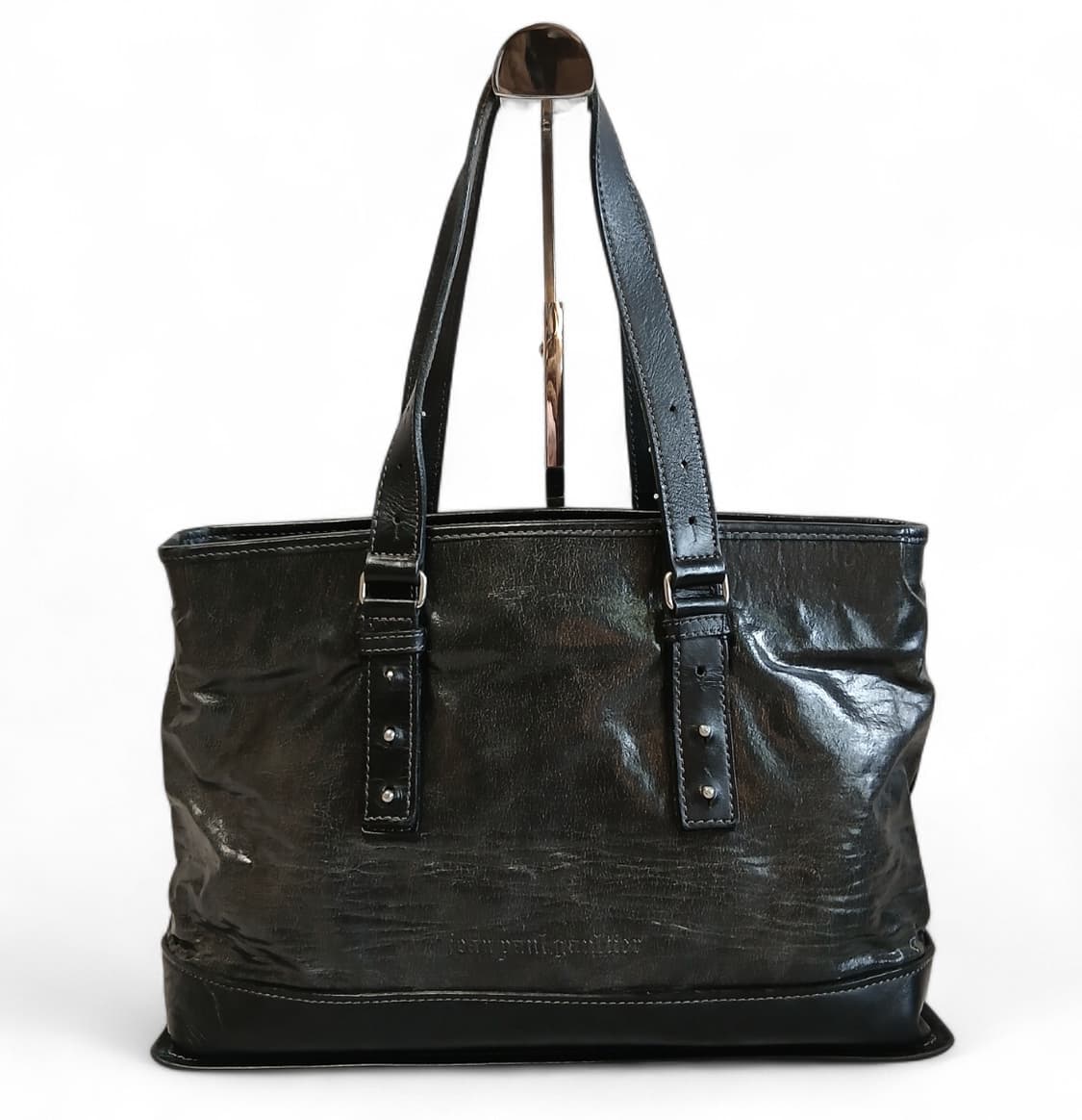 장폴고티에 버클 빈티지 가공 레더 토트백 상품이미지1