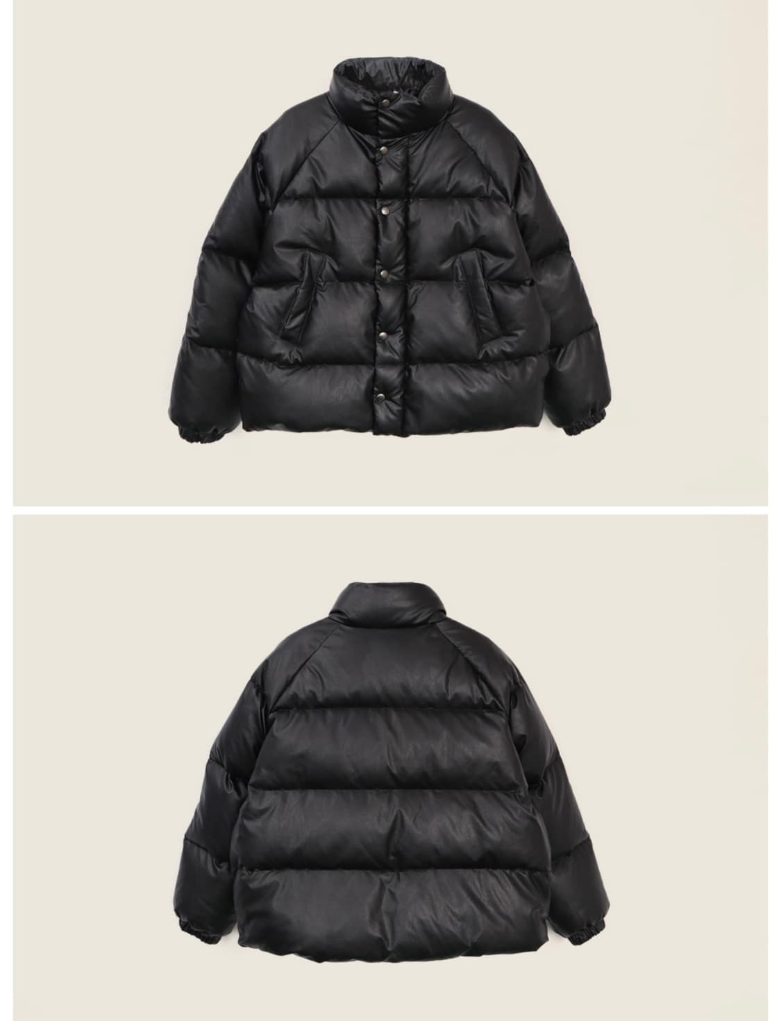 론론 레더 숏패딩 블랙 free 상품이미지3