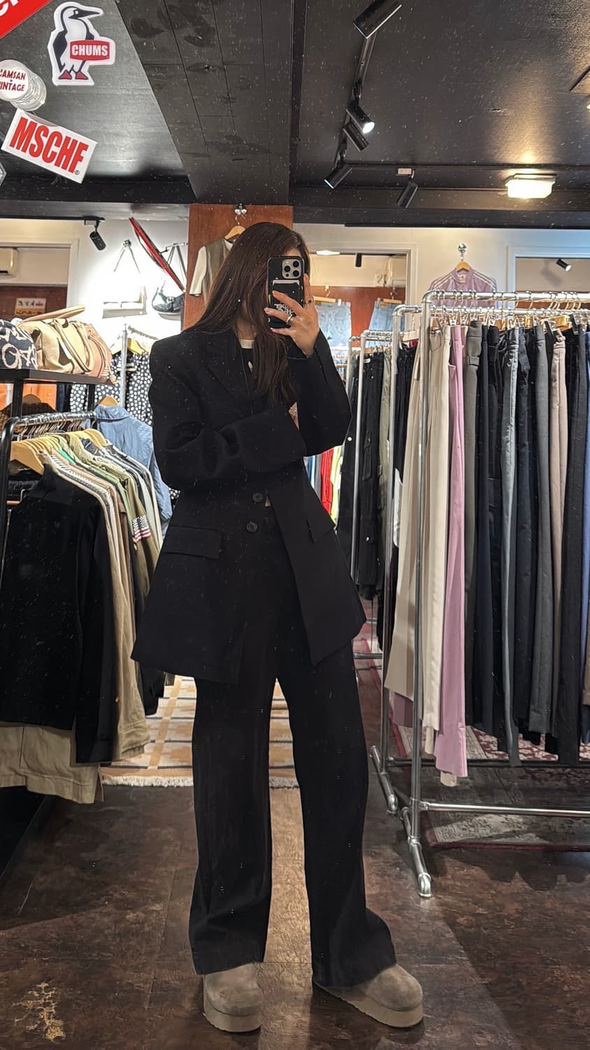ORR 오르 테일러카라 헤링본 울 클래식 블랙 블레이저 자켓 S 새상품 상품이미지6