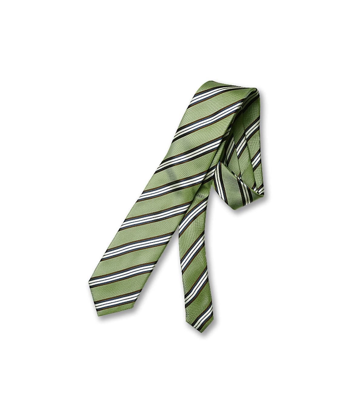 힐튼 [Hilton] 라이트 그린 실크 "메이드 이태리" 레지멘탈 타이 상품이미지1