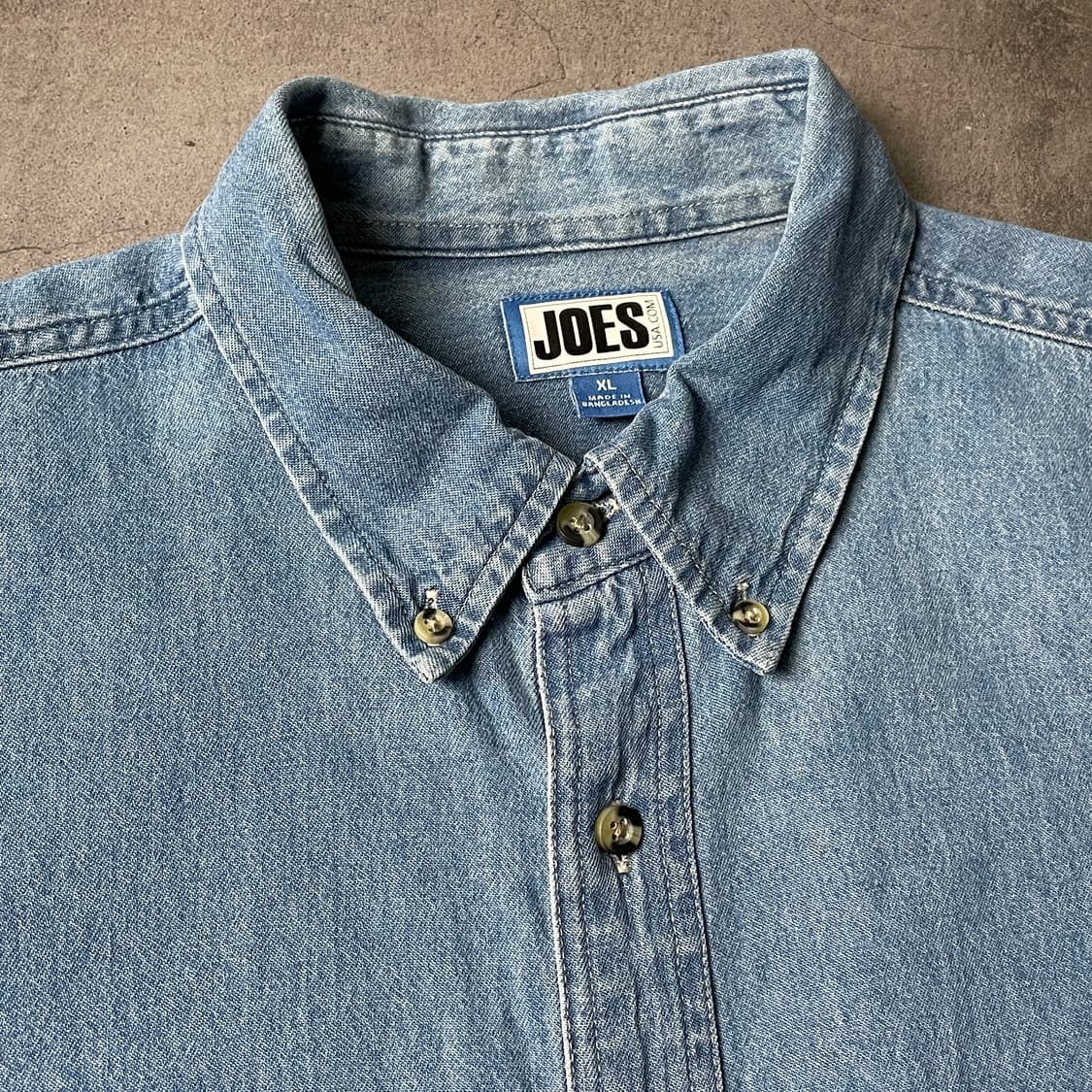 JOES 빈티지 다운버튼 코튼 데님 반팔 셔츠 A00768 상품이미지2