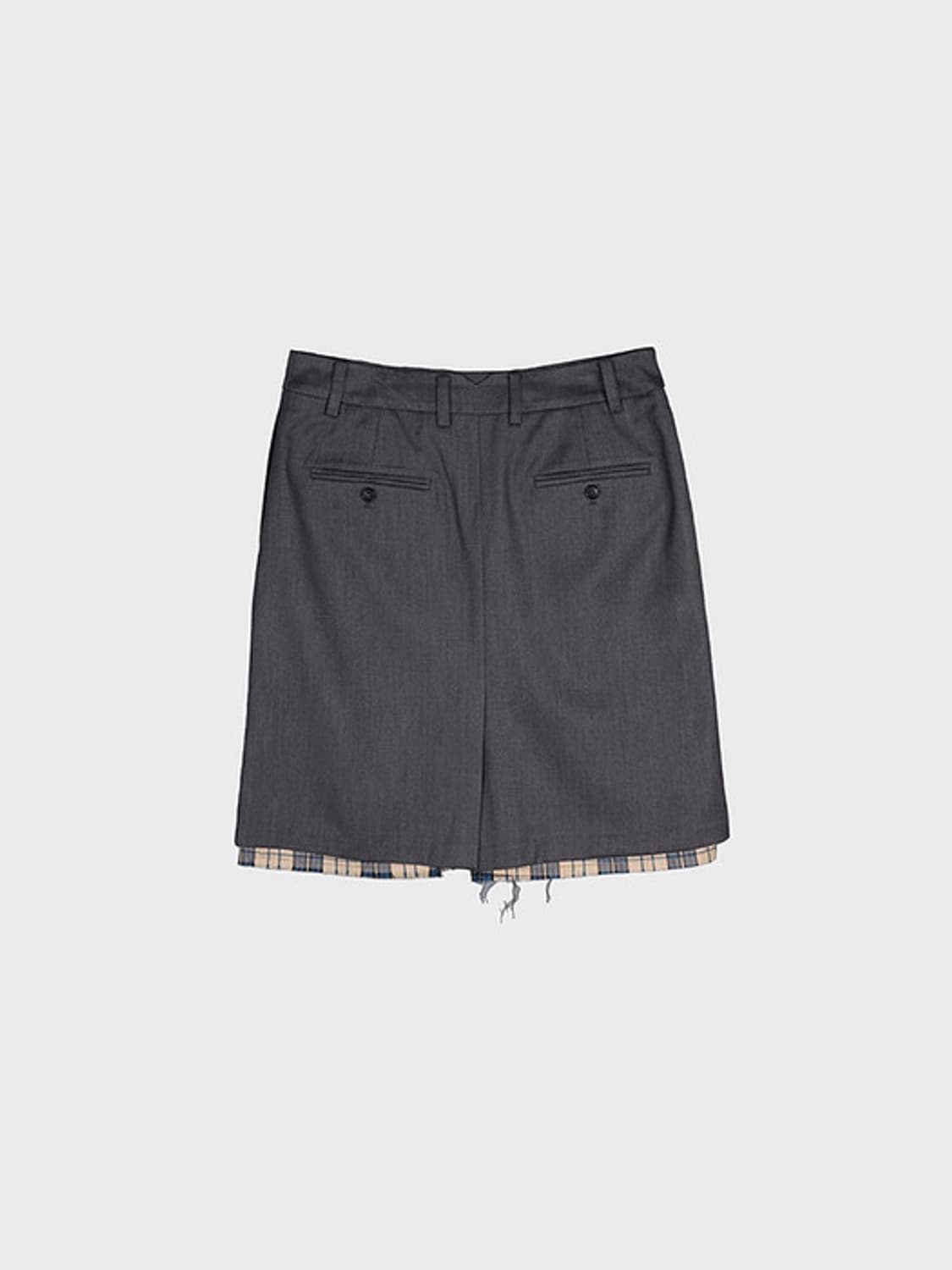 데어드 RAW EDGE CHECKED LAYERED SKIRT 상품이미지3
