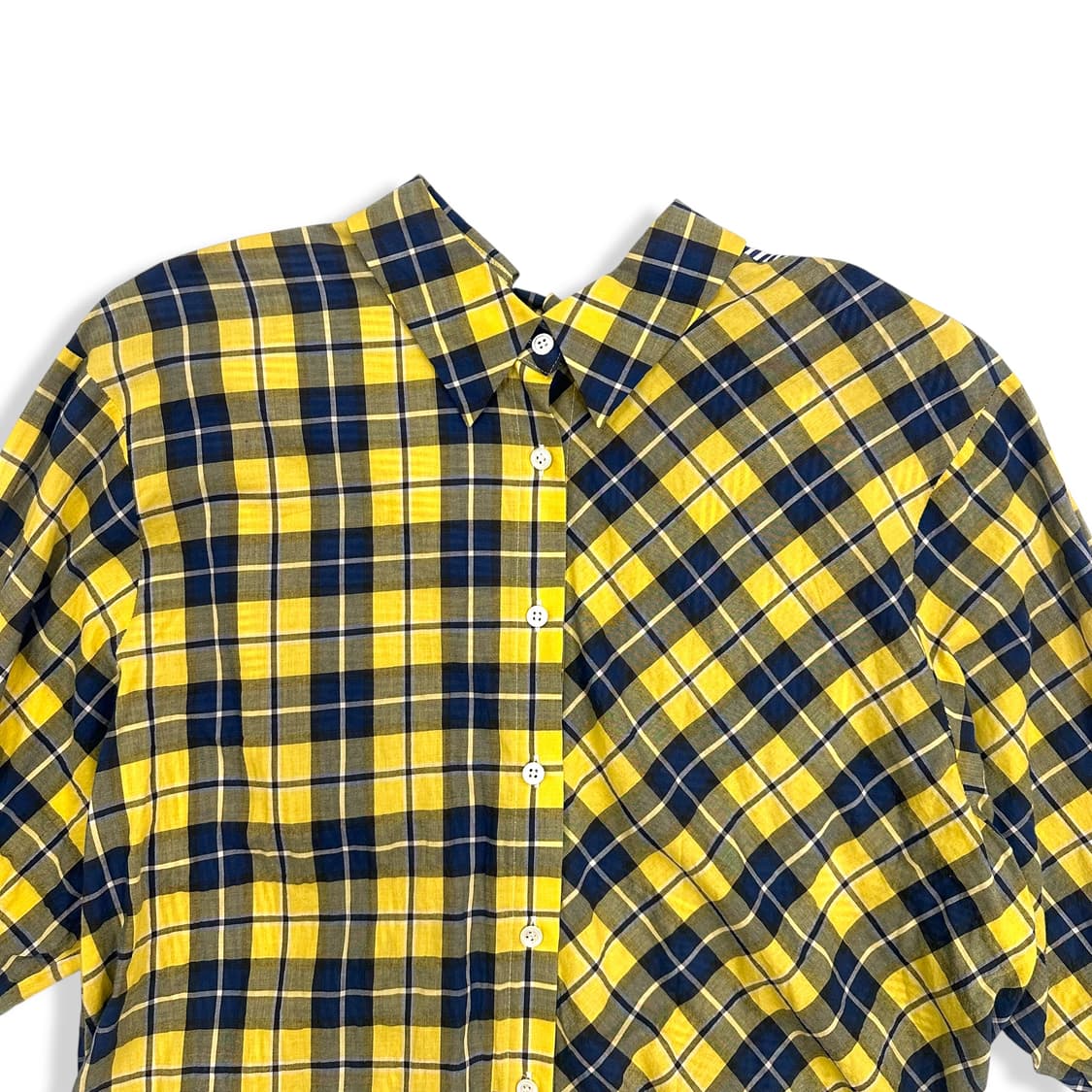 Back Ribbon Two Pattern Shirt 상품이미지4