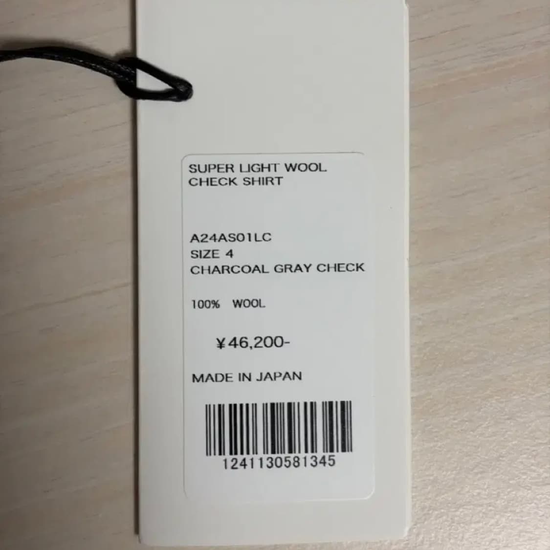 오라리 24aw 체크셔츠 차콜그레이 4사이즈 상품이미지2