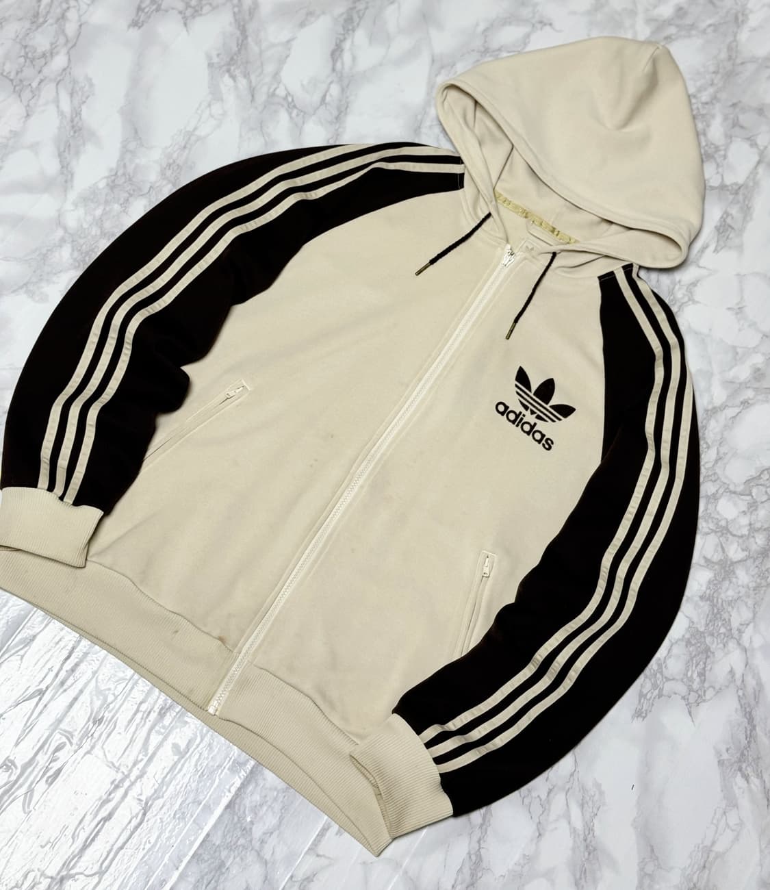 대장 아디다스 삼선 모카브라운 후드집업 져지 자켓 상품이미지2