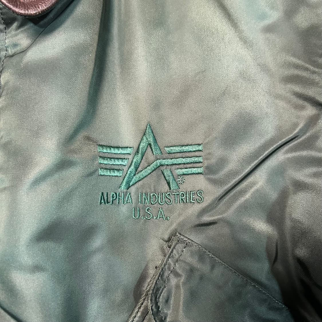[XL] 00s 알파인더스트리 CWU-45 가죽패치 항공자켓 상품이미지3