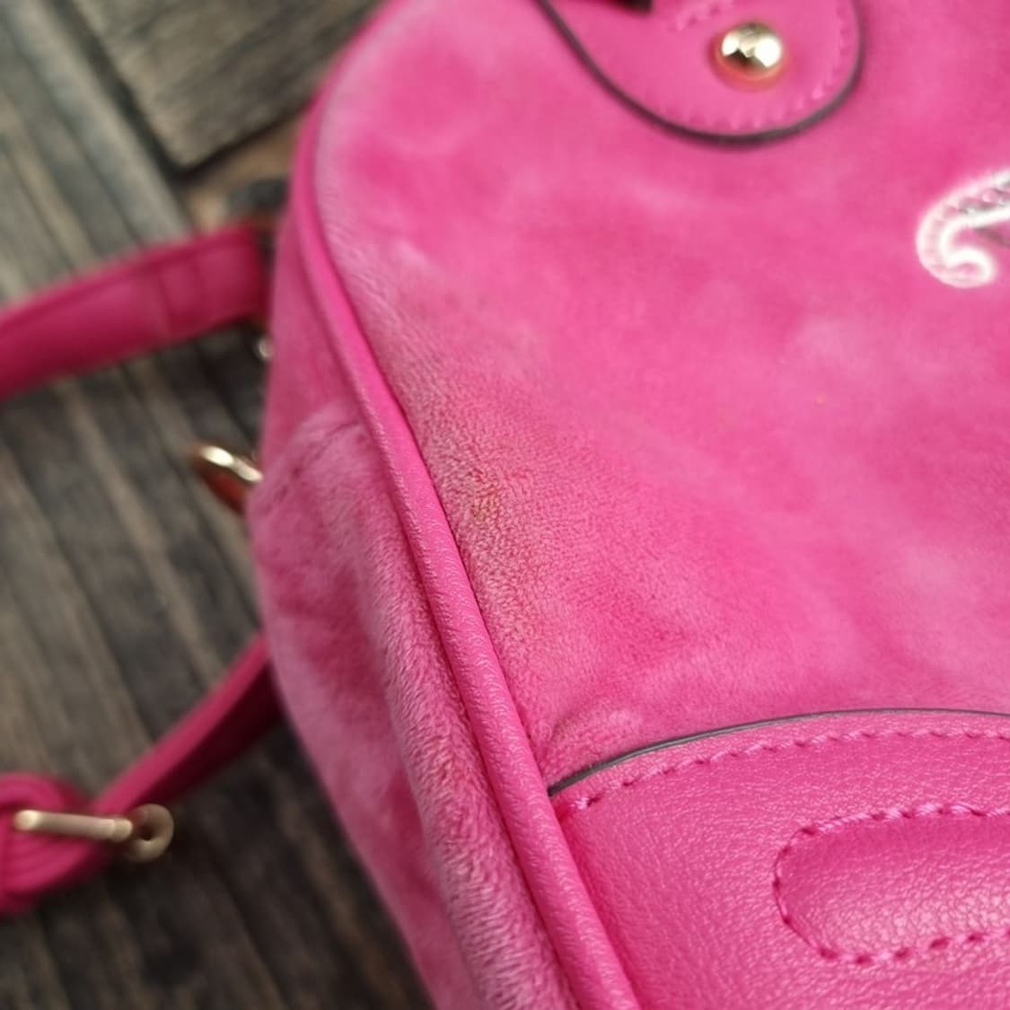 [쥬시꾸뛰르] Y2K 빈티지 투웨이 벨벳 미니 토트백 M20112 상품이미지10