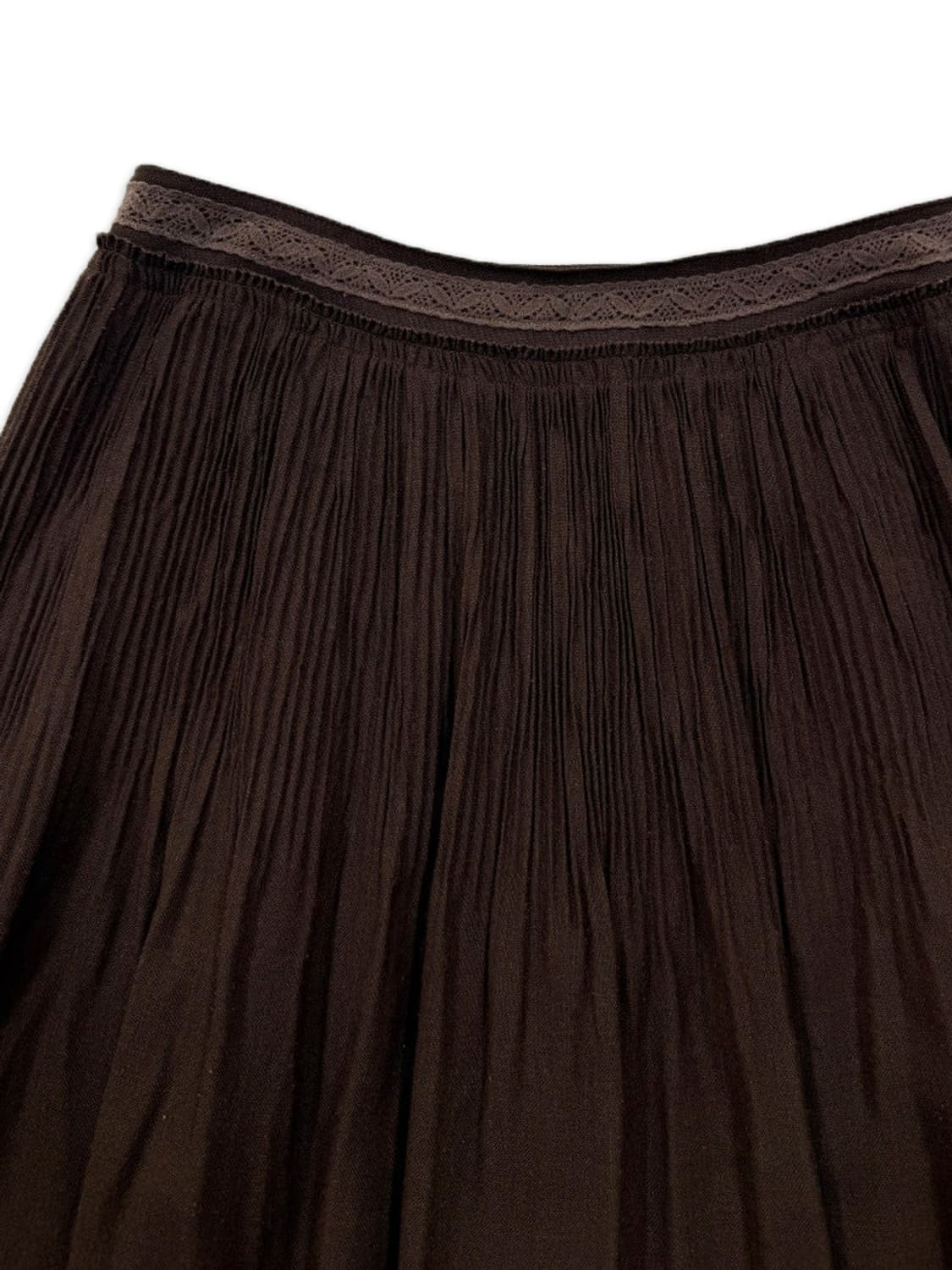 빈티지 GIANNI LO GIUDICE 브라운 레이스 롱 스커트 상품이미지3